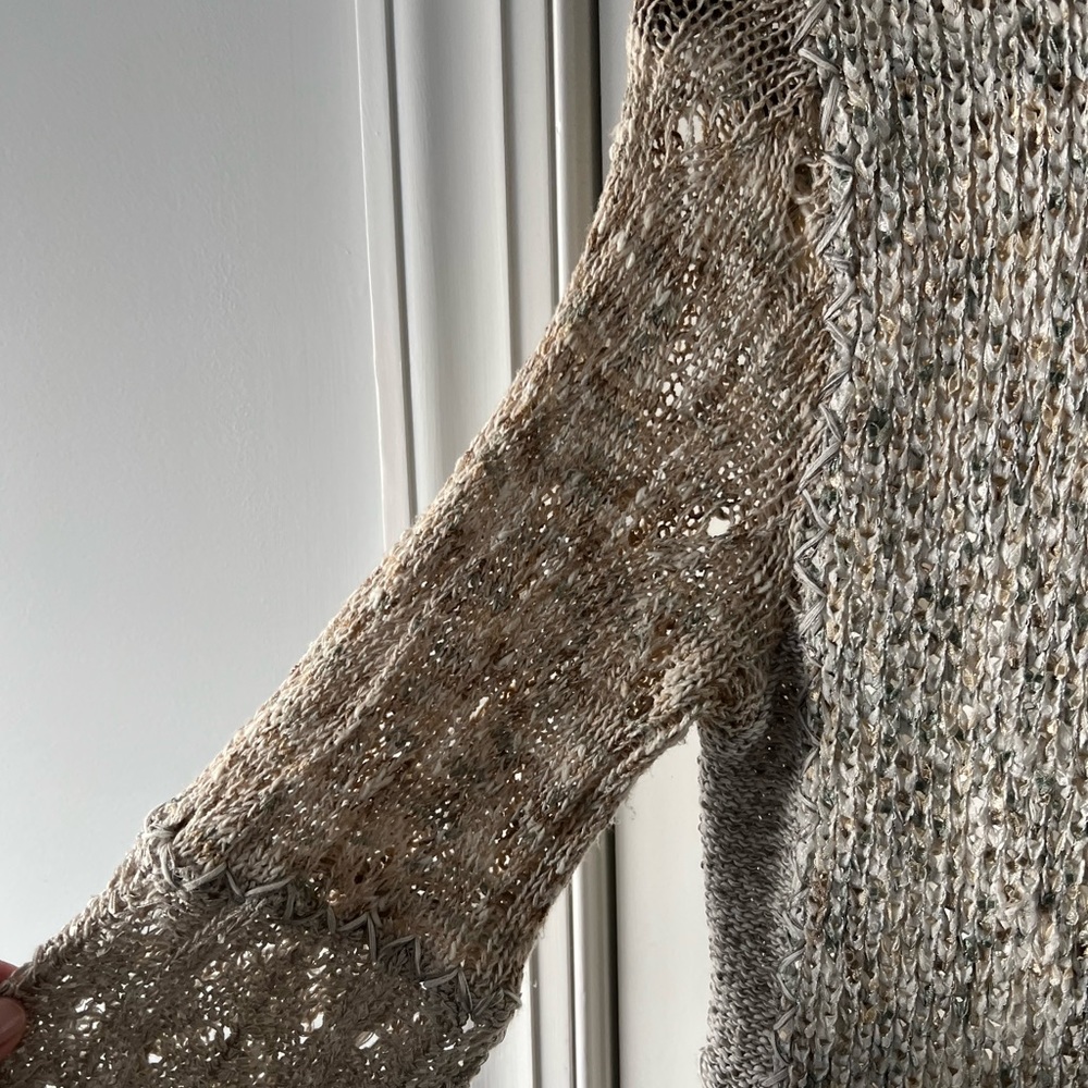 Anthropologie Curio Patchwork Button Front Knit C… - image 7